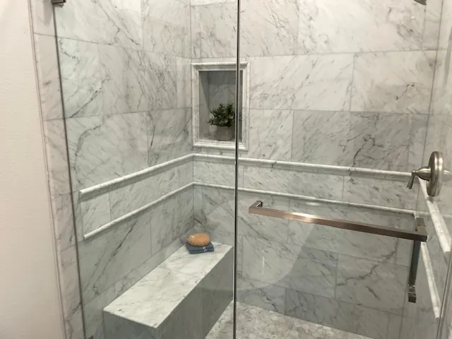 Tile shower in the Diamond Bar custom build