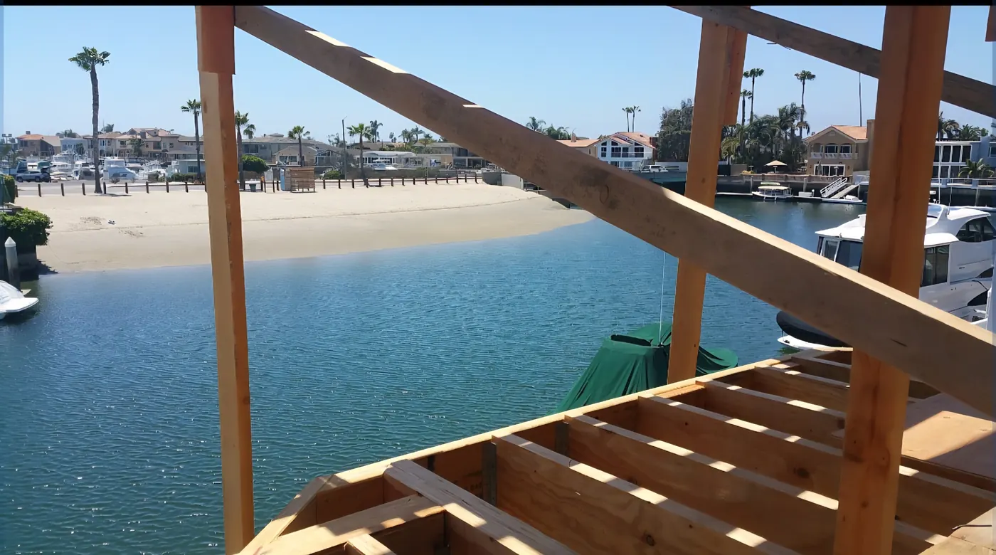 Water view from the Huntington Beach custom home project site